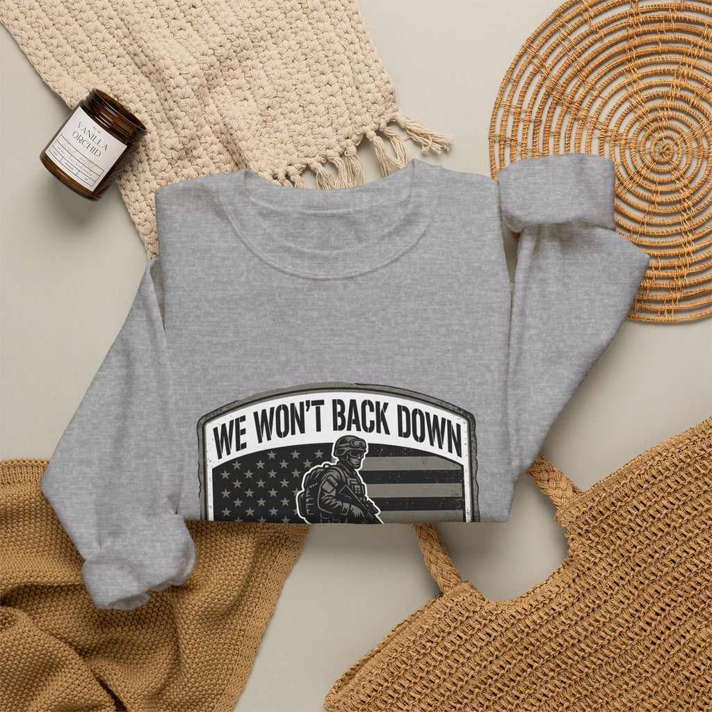 We Won't Back Down Crewneck Sweatshirt | retro collegiate, cozy match-day apparel