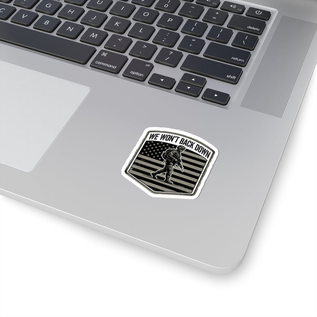 We Won't Back Down Sticker | minimalist patch, neutral colors, country pride
