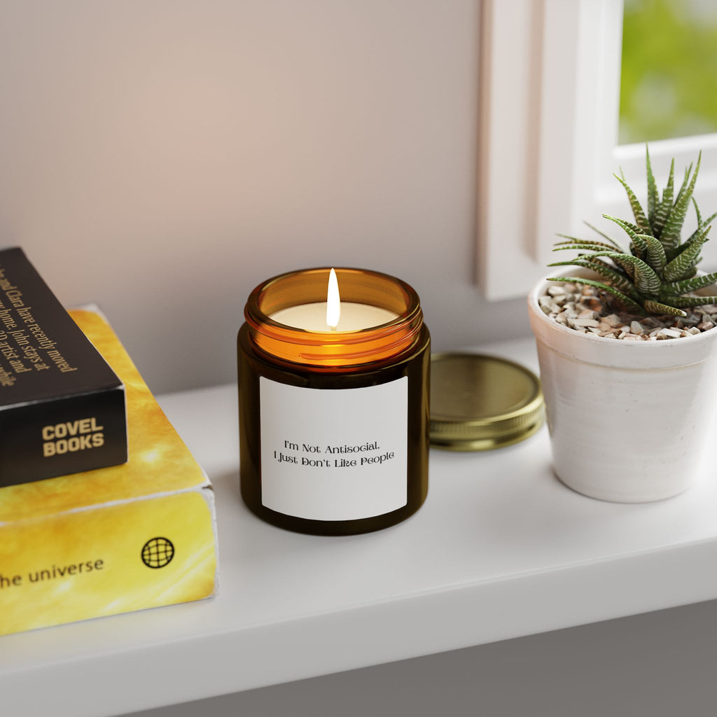 Ceramic Coconut Mango Candle — “I’m Not Antisocial, I Just Don’t Like People” (4oz/9oz)