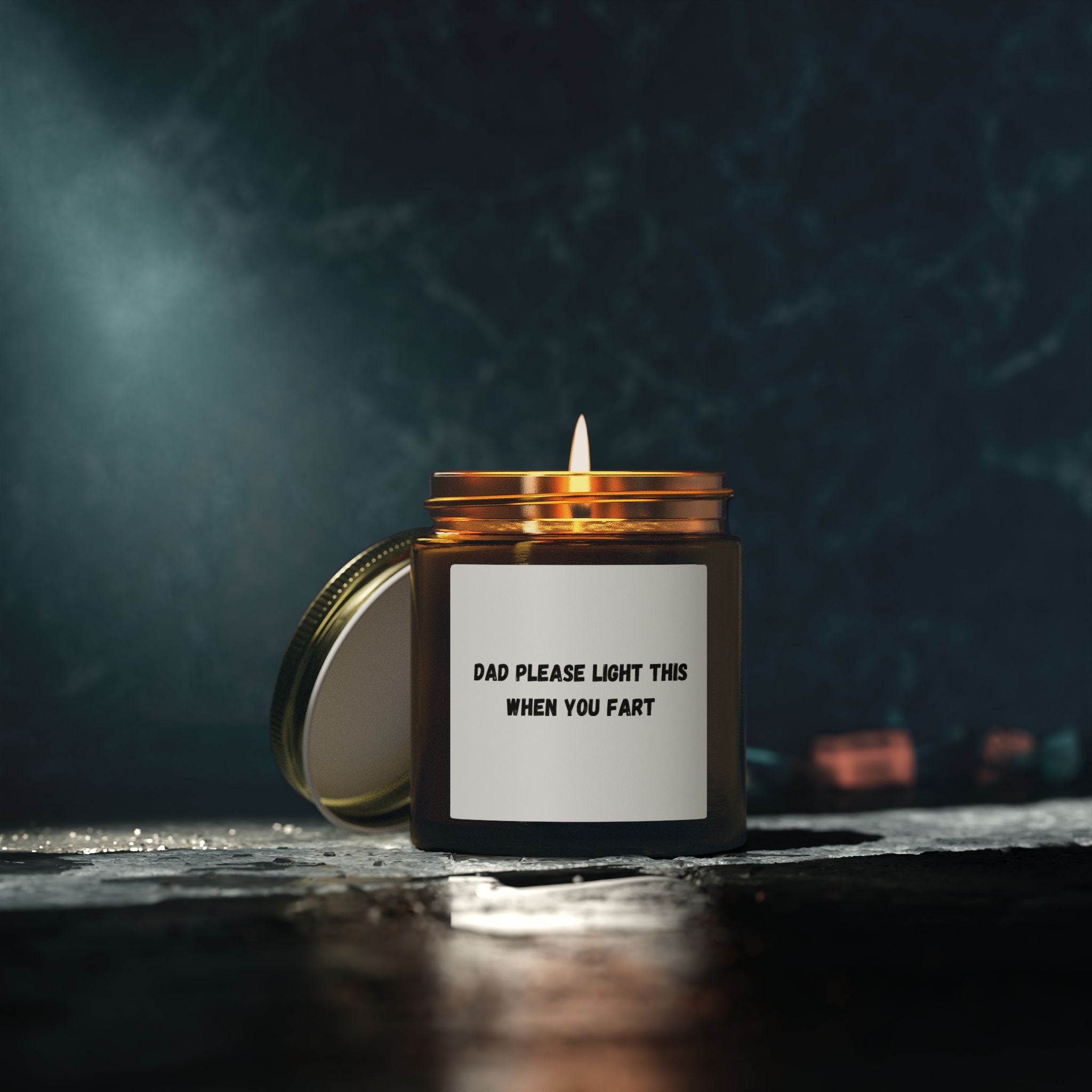 Novelty Candle — 'Dad Please Light This When You Fart' Coconut Mango Scent (4oz, 9oz)