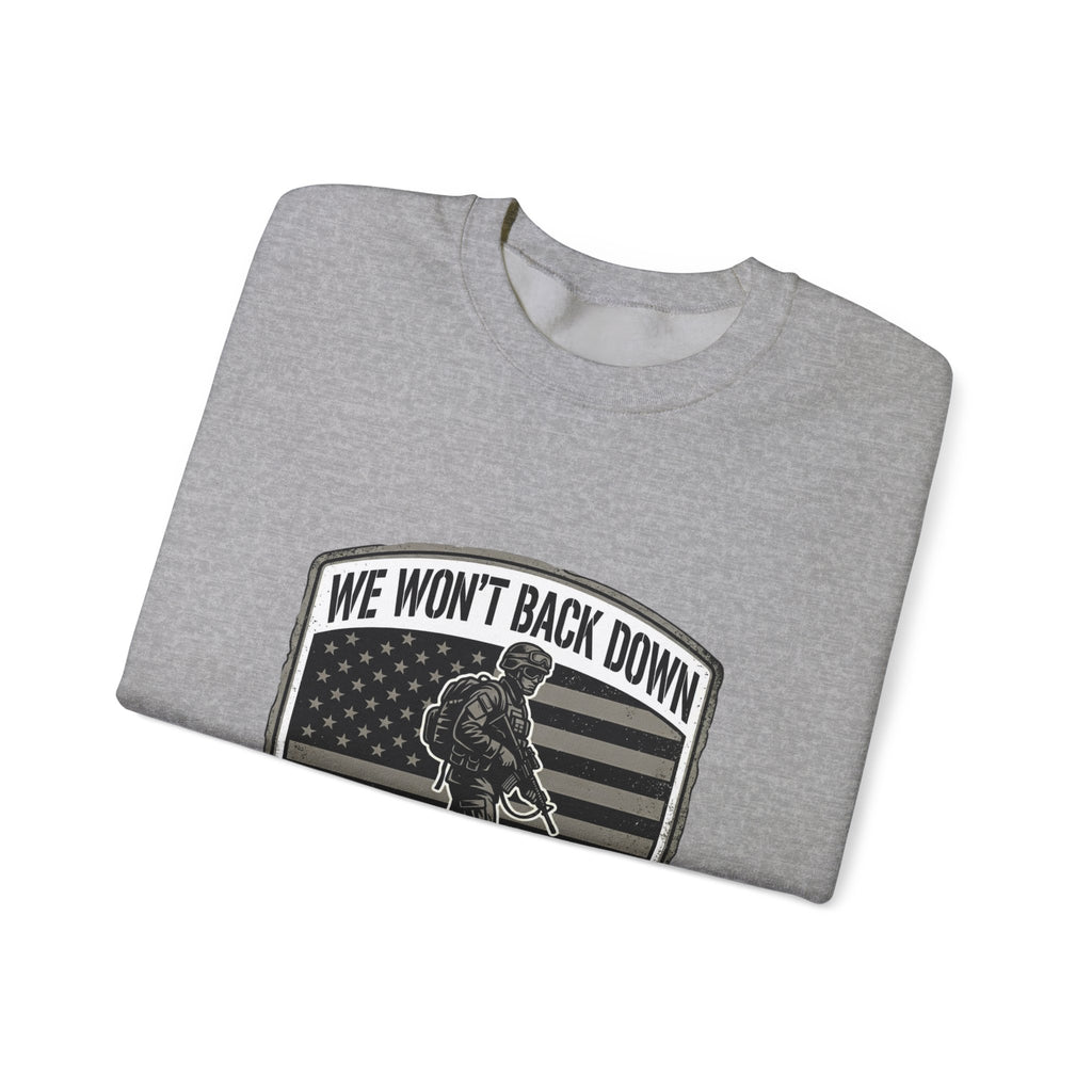 We Won't Back Down Crewneck Sweatshirt | retro collegiate, cozy match-day apparel