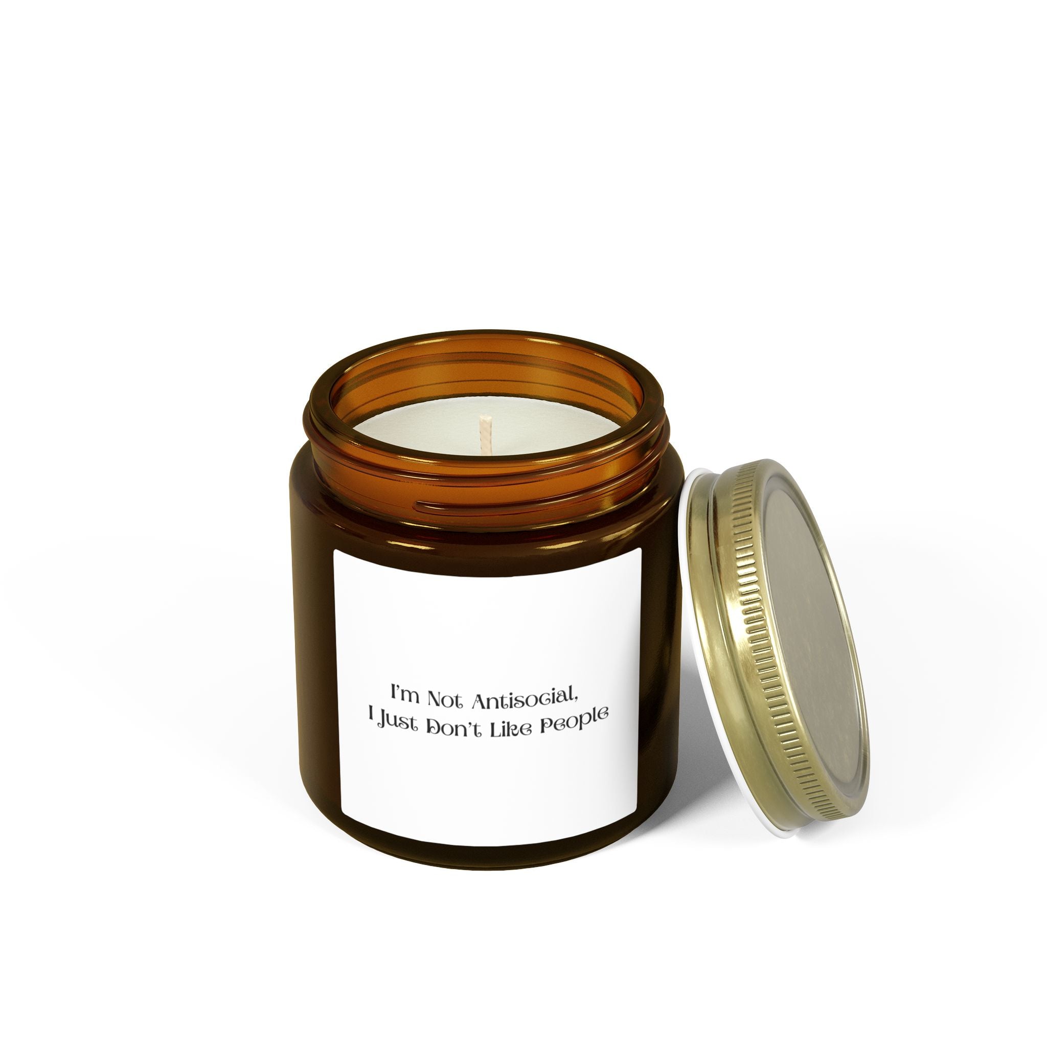 Ceramic Coconut Mango Candle — “I’m Not Antisocial, I Just Don’t Like People” (4oz/9oz)