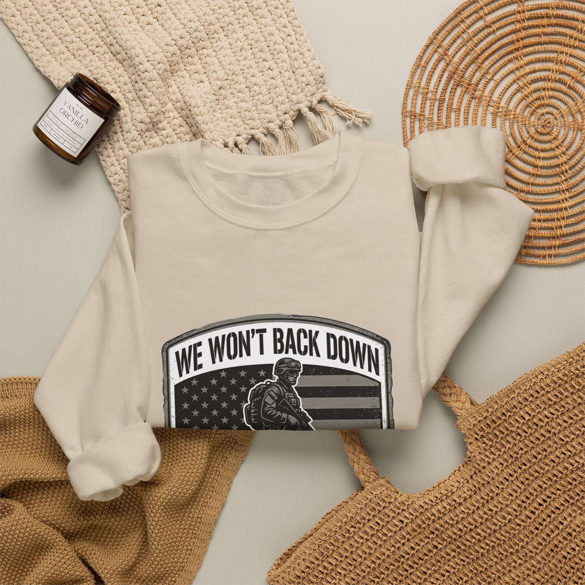 We Won't Back Down Crewneck Sweatshirt | retro collegiate, cozy match-day apparel
