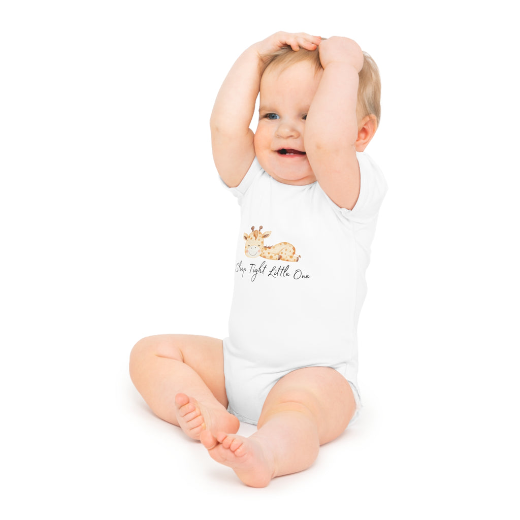 Baby Bodysuit - Sleep Tight Little One with Sleeping Giraffe