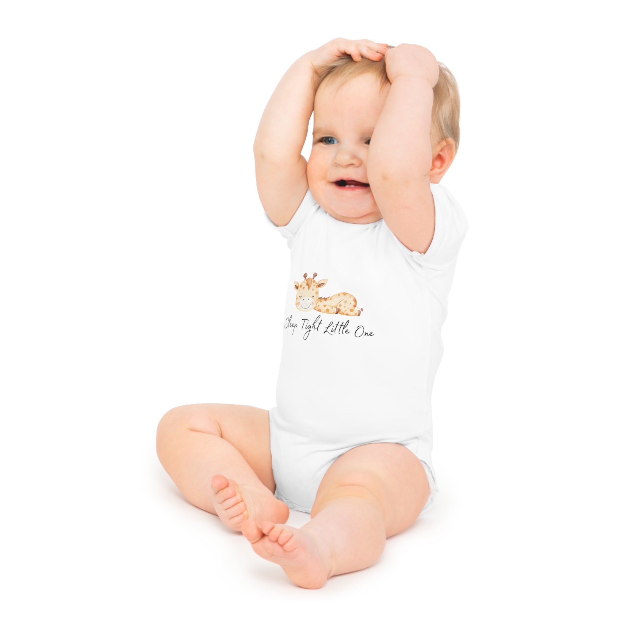 Baby Bodysuit - Sleep Tight Little One with Sleeping Giraffe