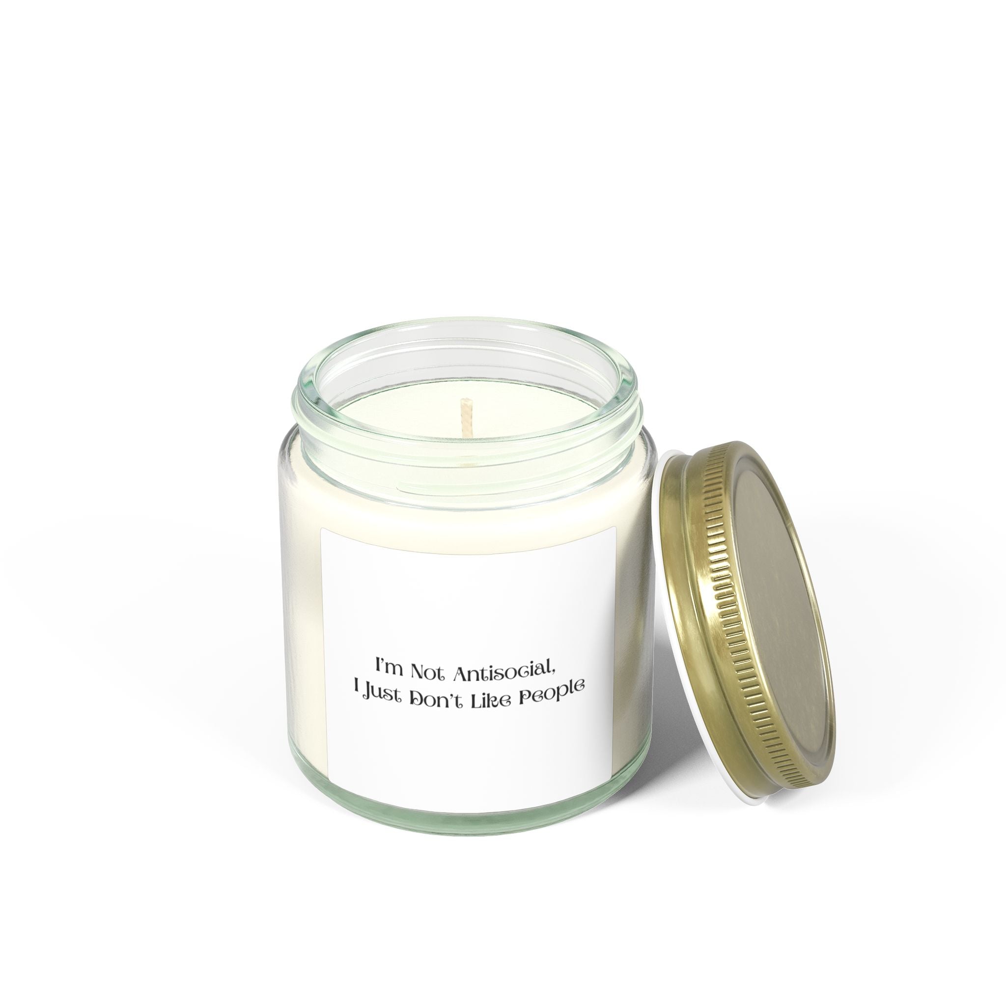 Ceramic Coconut Mango Candle — “I’m Not Antisocial, I Just Don’t Like People” (4oz/9oz)