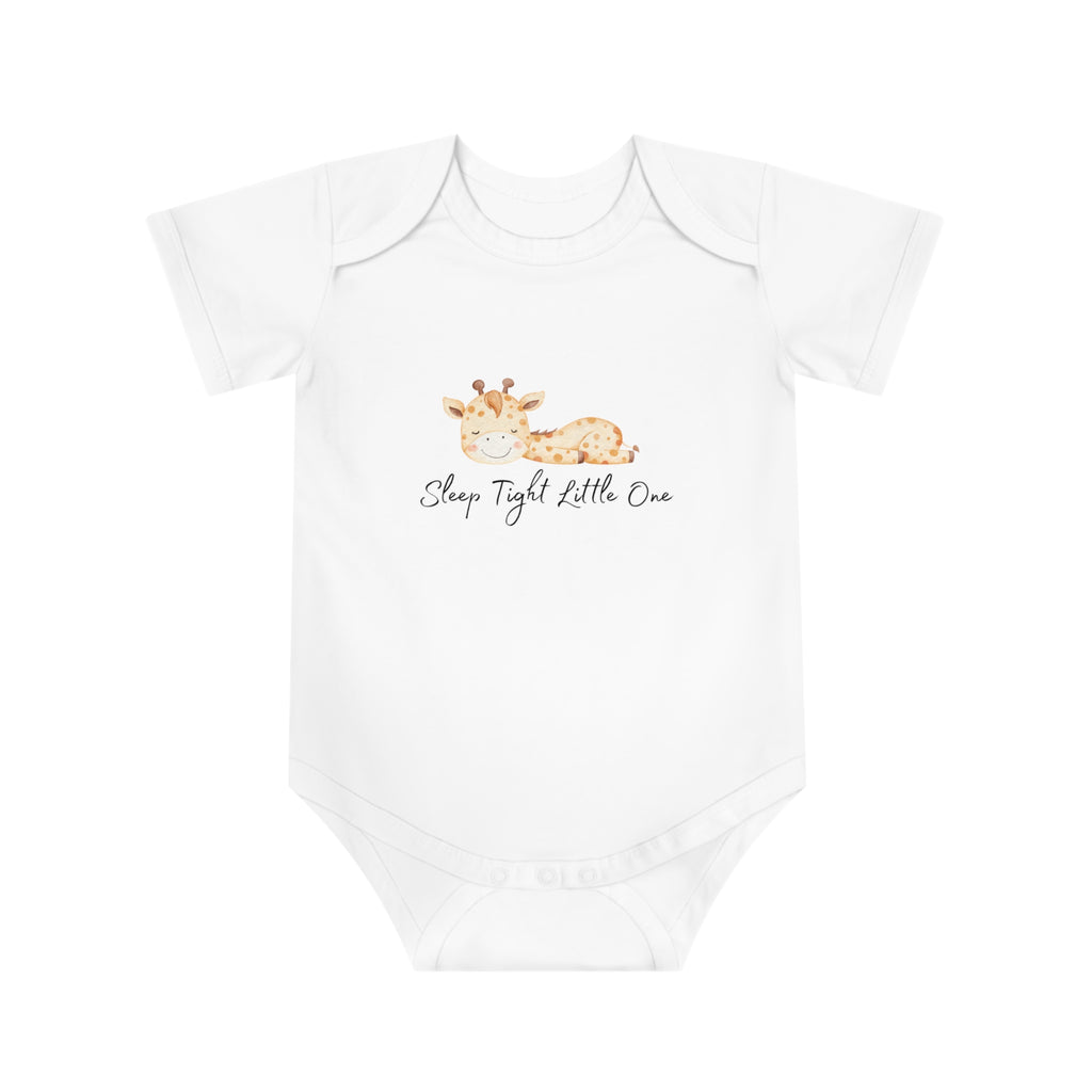 Baby Bodysuit - Sleep Tight Little One with Sleeping Giraffe
