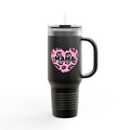 Mama Heart 40oz Insulated Travel Mug — Pink Leopard Tumbler for Moms