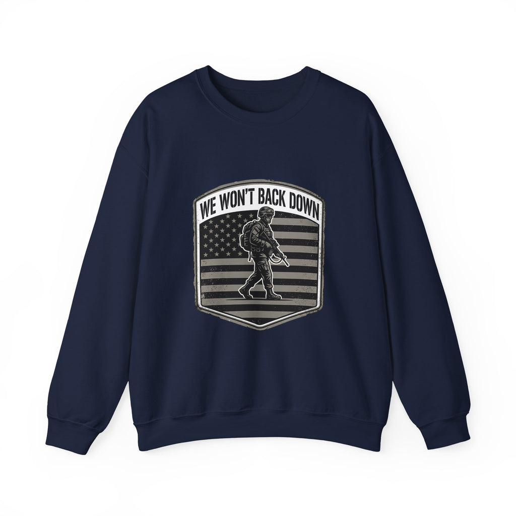 We Won't Back Down Crewneck Sweatshirt | retro collegiate, cozy match-day apparel
