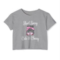 Cute & Classy Crop Top — Short Sassy Messy Bun Graphic Women's Festival Tee
