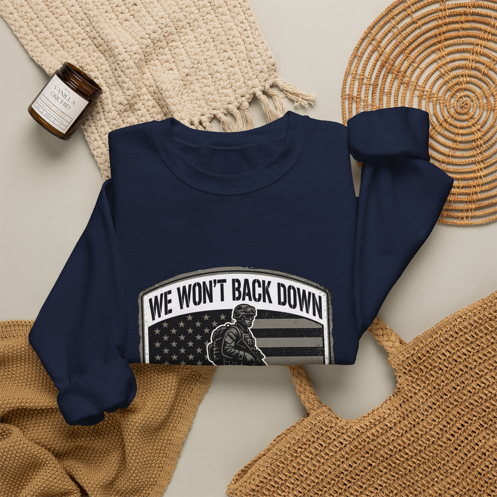 We Won't Back Down Crewneck Sweatshirt | retro collegiate, cozy match-day apparel