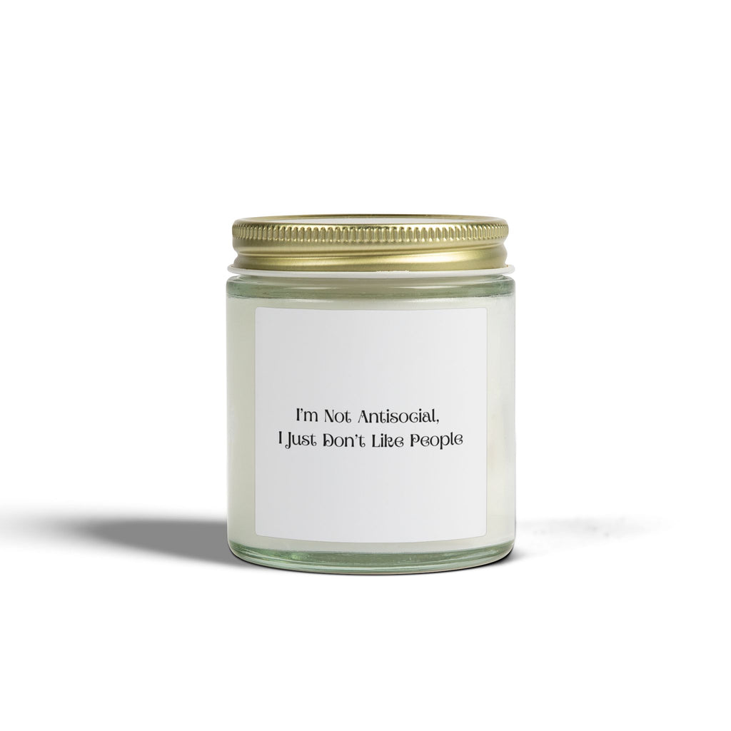 Ceramic Coconut Mango Candle — “I’m Not Antisocial, I Just Don’t Like People” (4oz/9oz)