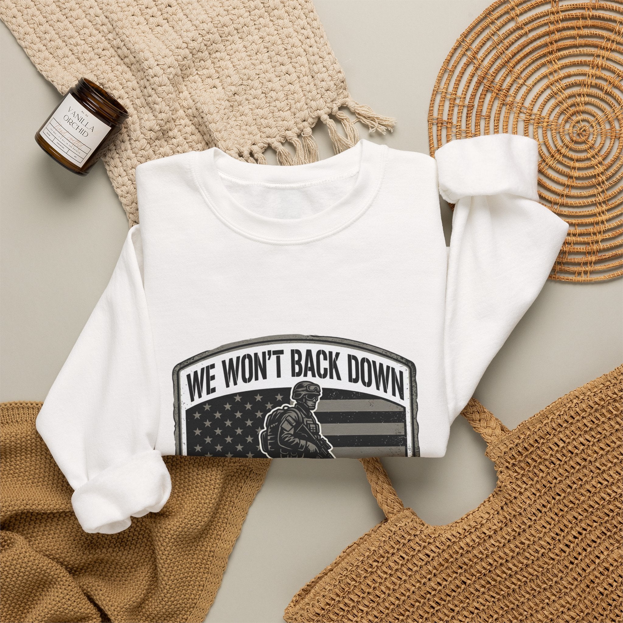 We Won't Back Down Crewneck Sweatshirt | retro collegiate, cozy match-day apparel